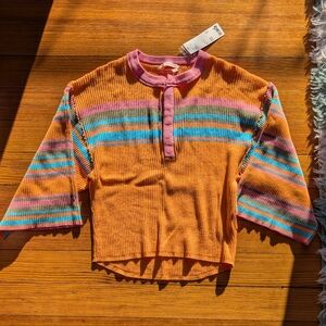 NWT UO Pink and Orange Striped Sweater